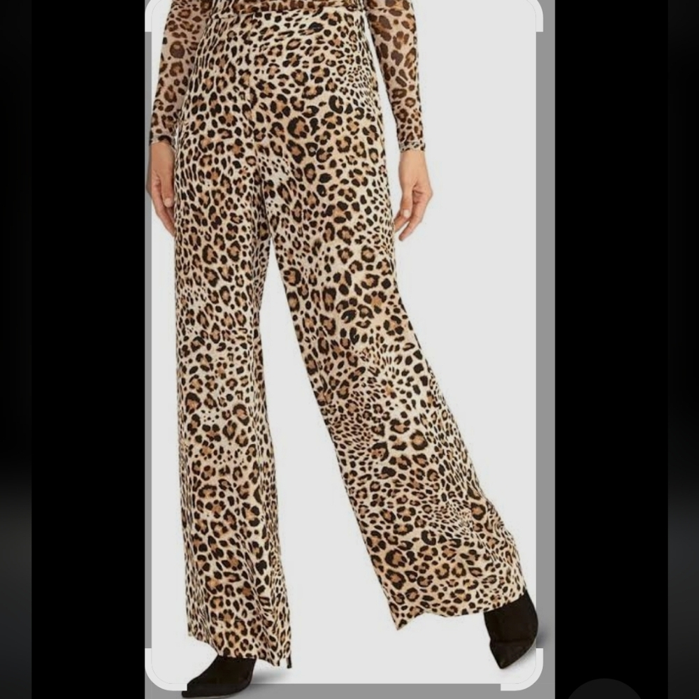 RACHEL Rachel Roy Animal Print Wide-Leg Pants